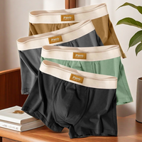 Boxers en coton respirant pour hommes, sous-vêtements masculins, caleçons convexes en U, caleçons sexy, culottes, 3 pièces 1